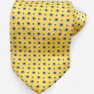 Azalea Bellagio Silk Tie Yellow Polka Dot Geometric Italy Formal Business